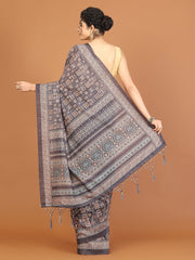 Digital Printed Tussar Woven Saree