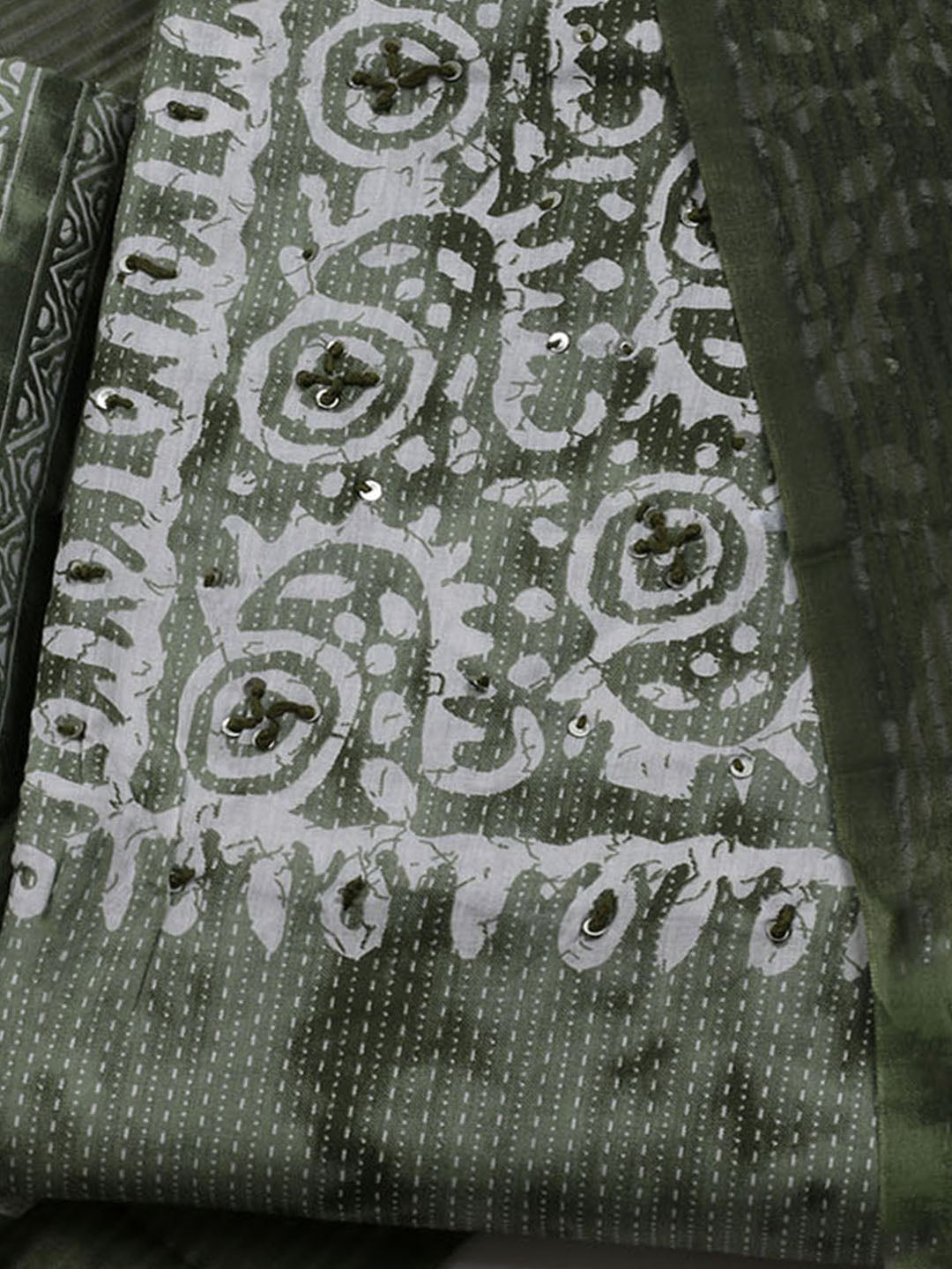 Neck Embroidered Cotton Blend Unstitched Suit With Dupatta
