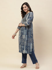 Printed Cotton Kurta With Pants