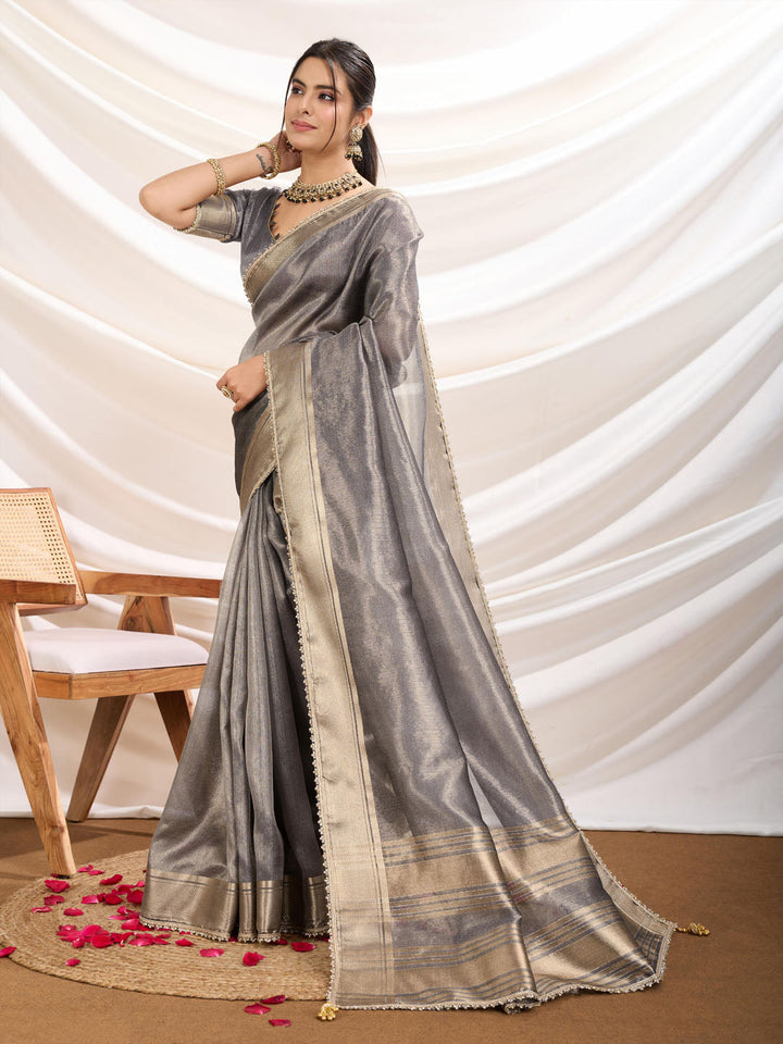 Woven Design Linen Blend Saree