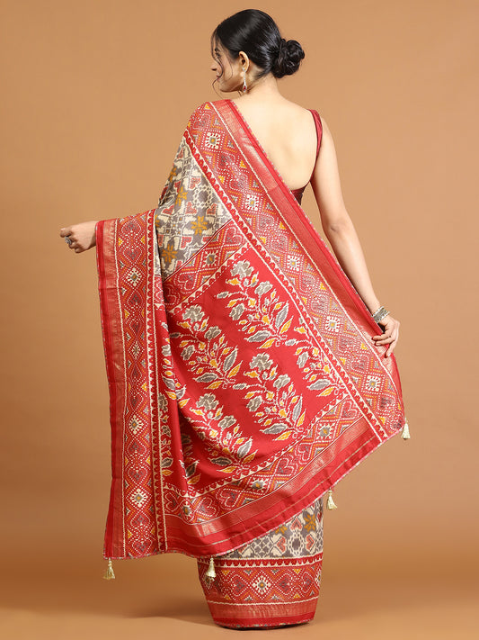 Patola Printed Art Silk Woven Saree