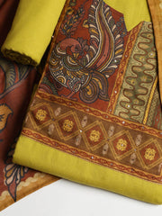 Printed Cotton Blend Unstitched Suit With Dupatta