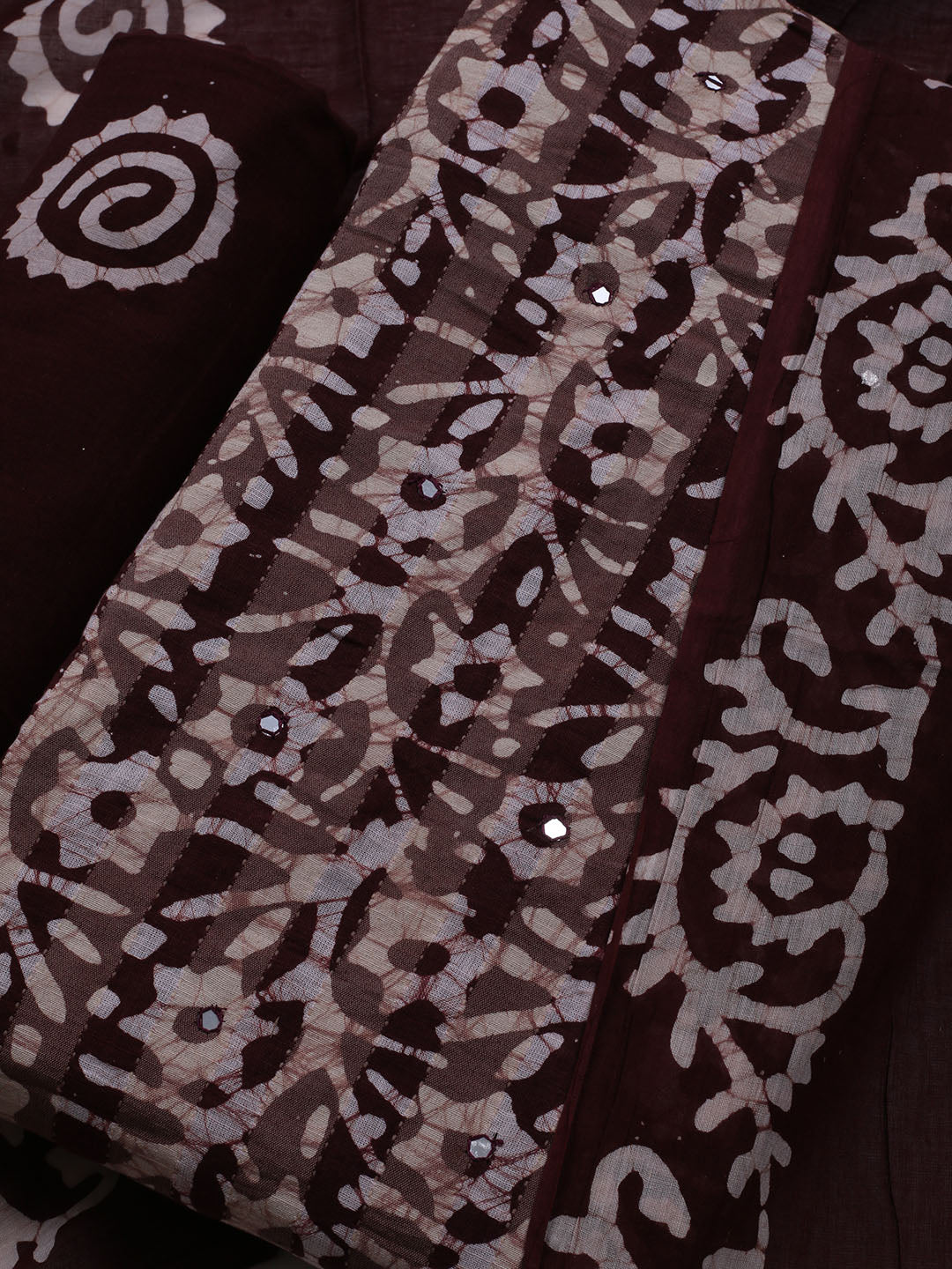 Printed Cotton Blend Unstitched Suit With Dupatta