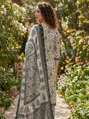 Printed Cotton Blend Suit With Pant & Dupatta