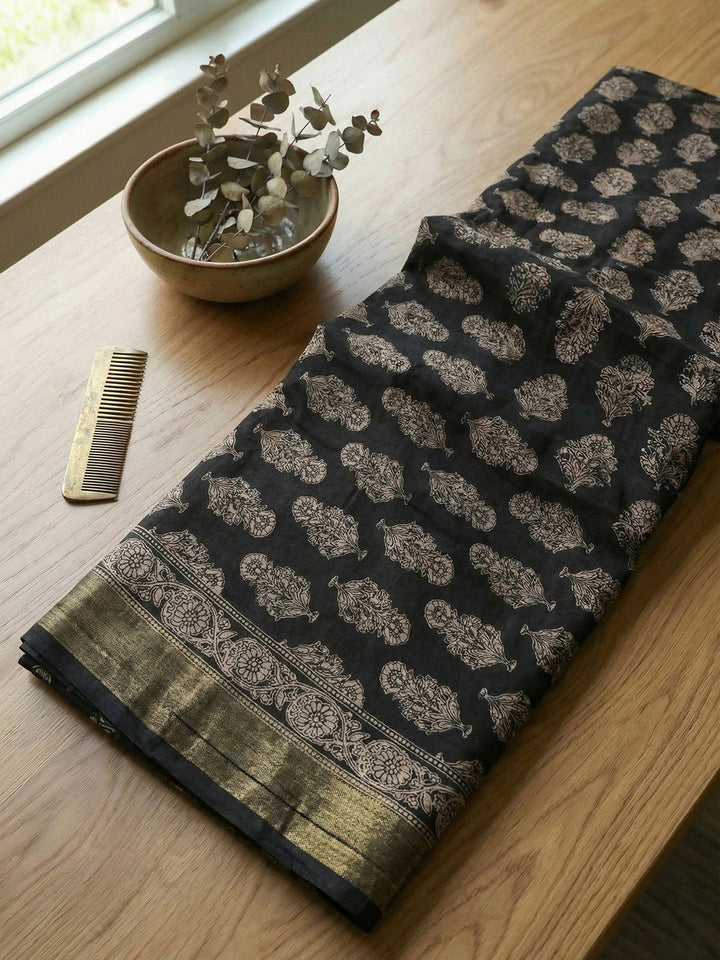 Printed Cotton Blend Unstitched Suit With Pant &amp; Dupatta