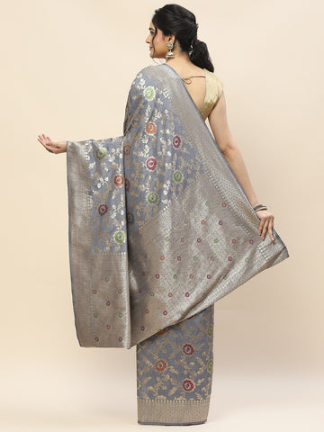 Zari Jaal Woven Crepe Saree