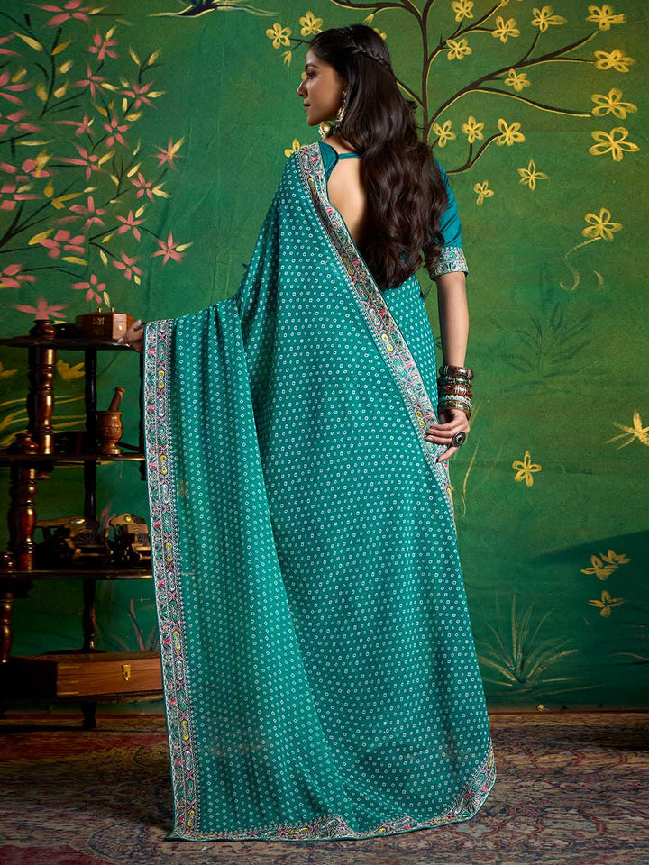 Bandhani Printed Georgette Saree