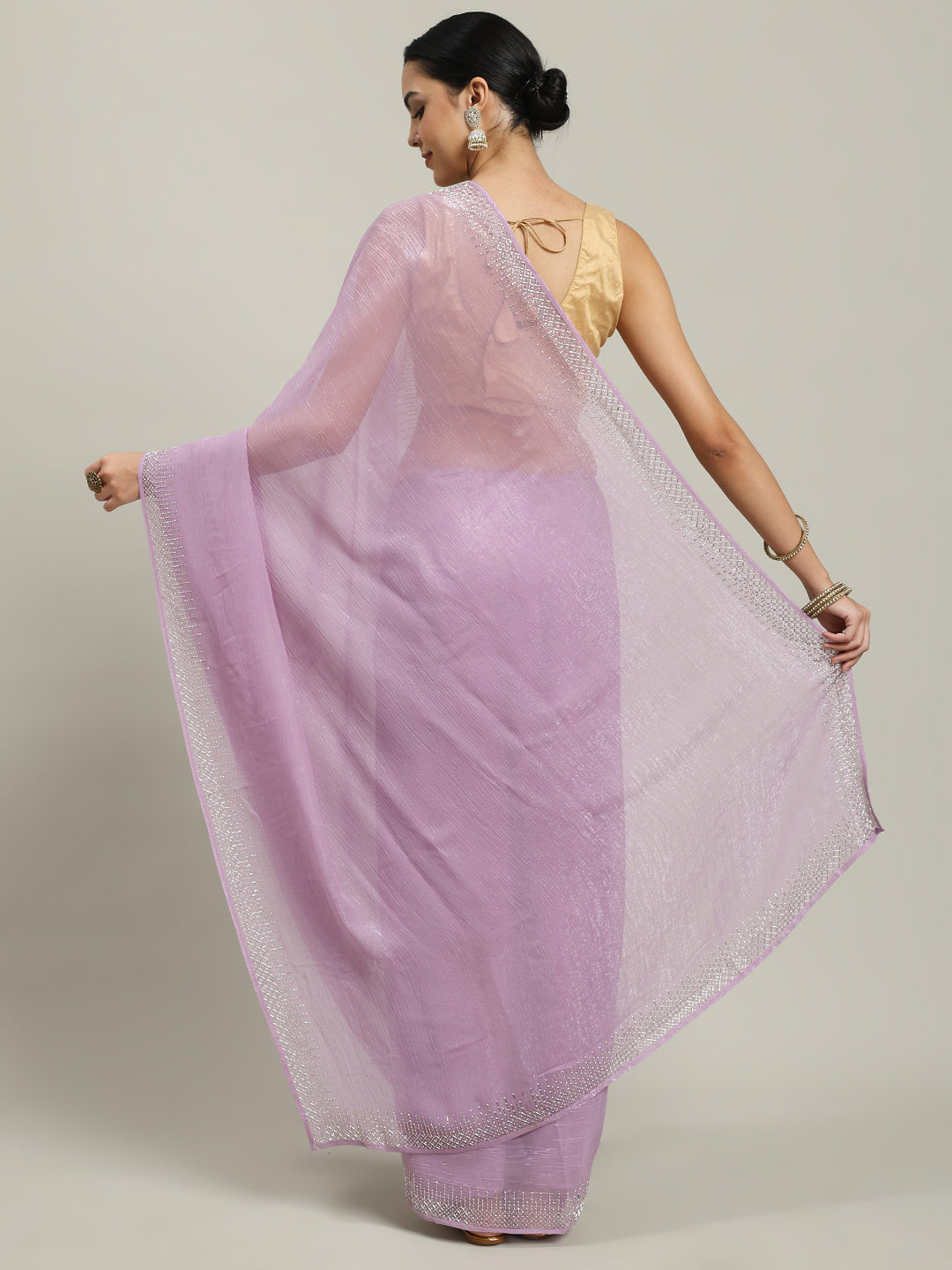 Cutdana Embroidered Chiffon Saree