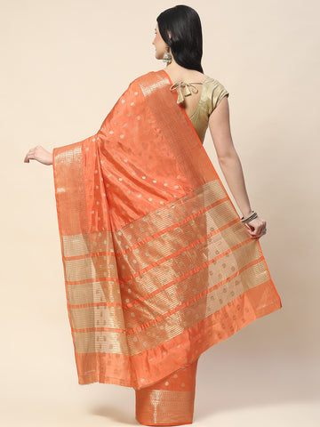 Zari Border Booti Woven Handloom Saree