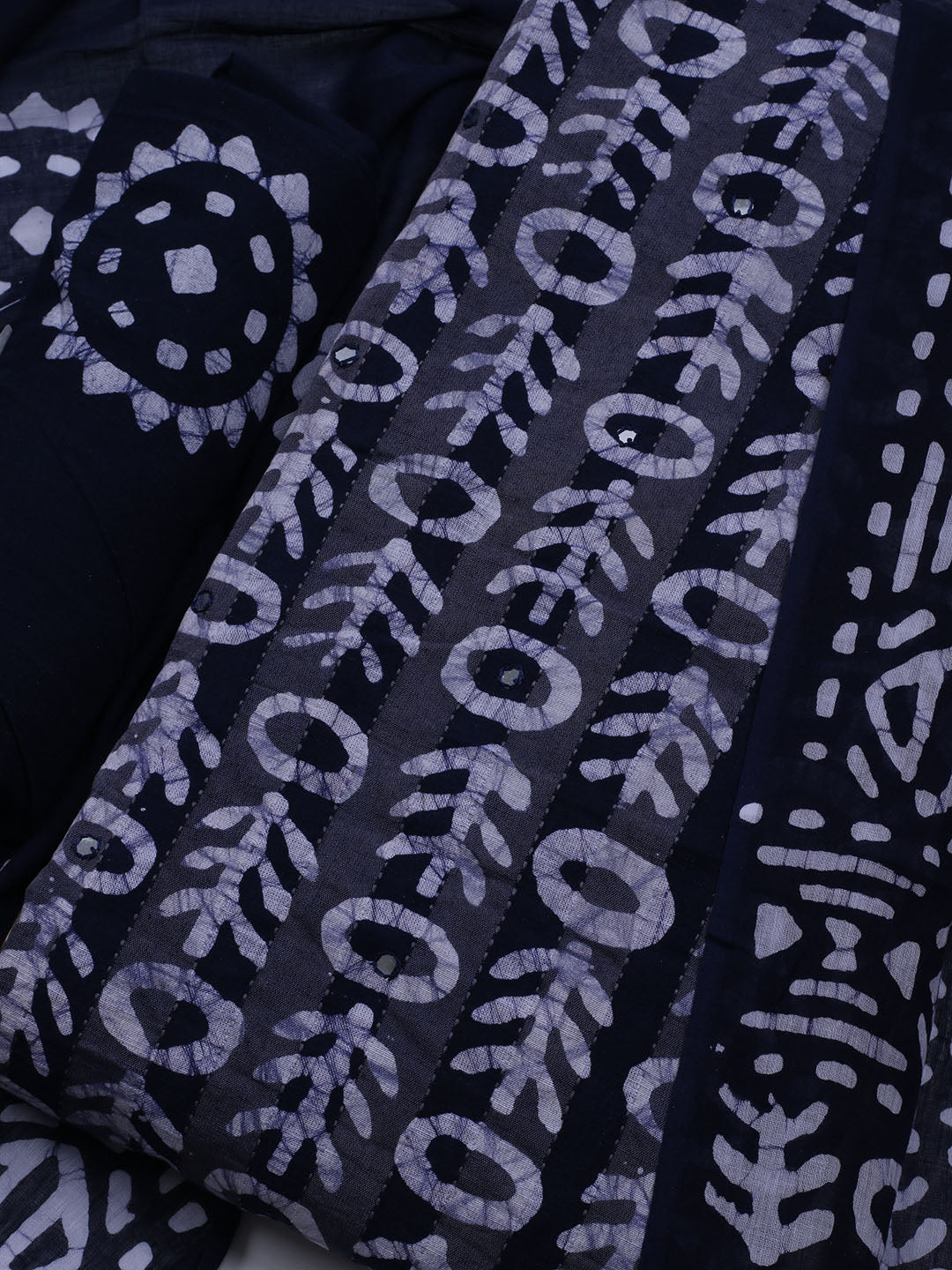 Printed Cotton Blend Unstitched Suit With Dupatta