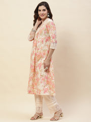 Printed Cotton Kurta With Pants