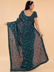 Sequin Embroidery Georgette Saree