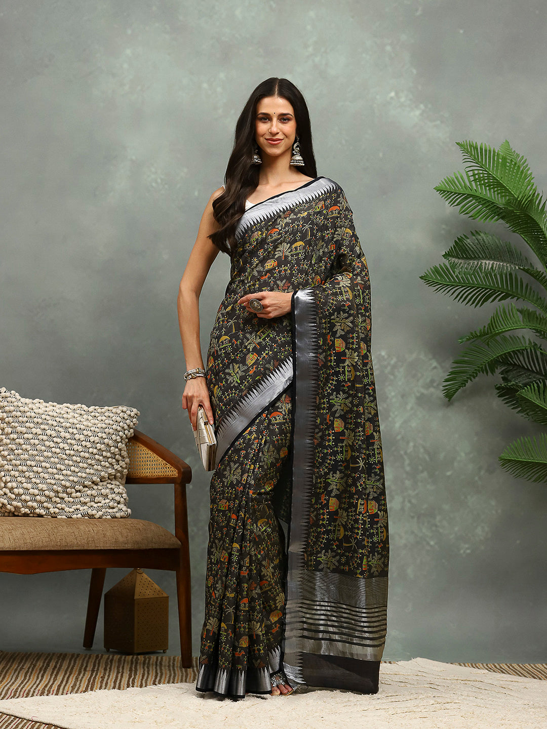 Digital Printed Art Silk Saree