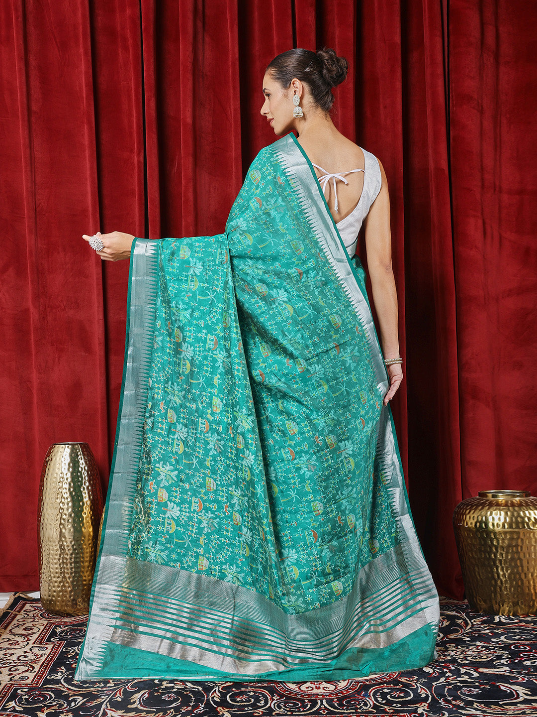 Digital Printed Art Silk Saree