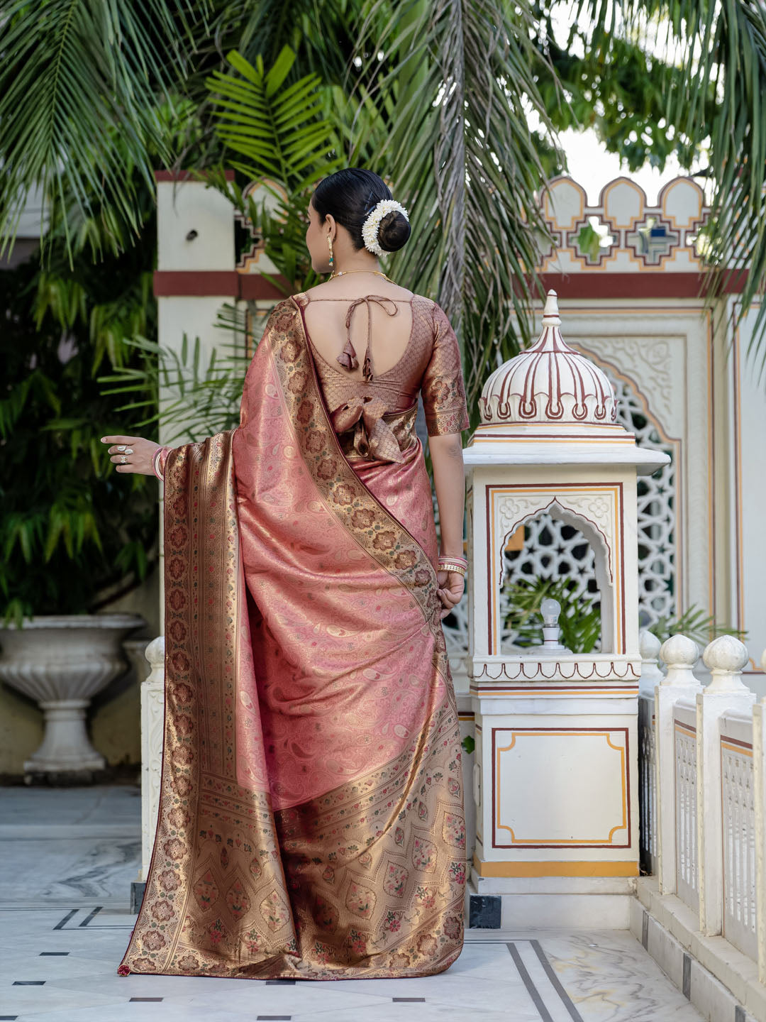 Woven Design Meenakari Kanjivaram Silk Saree