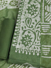 Printed Cotton Unstitched Suit With Pant & Dupatta