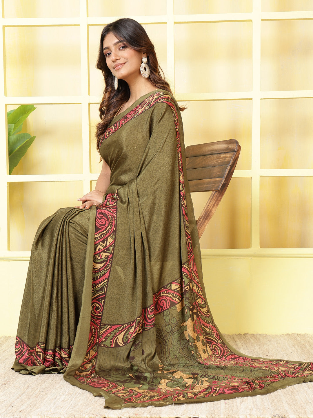 Digital Printed Crepe Saree