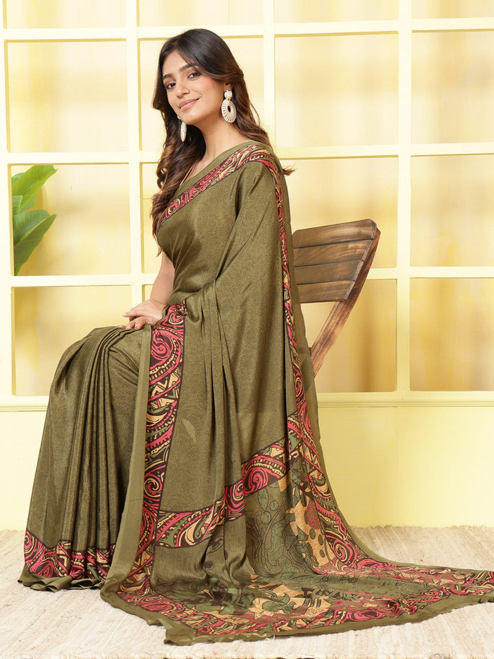 Digital Printed Crepe Saree