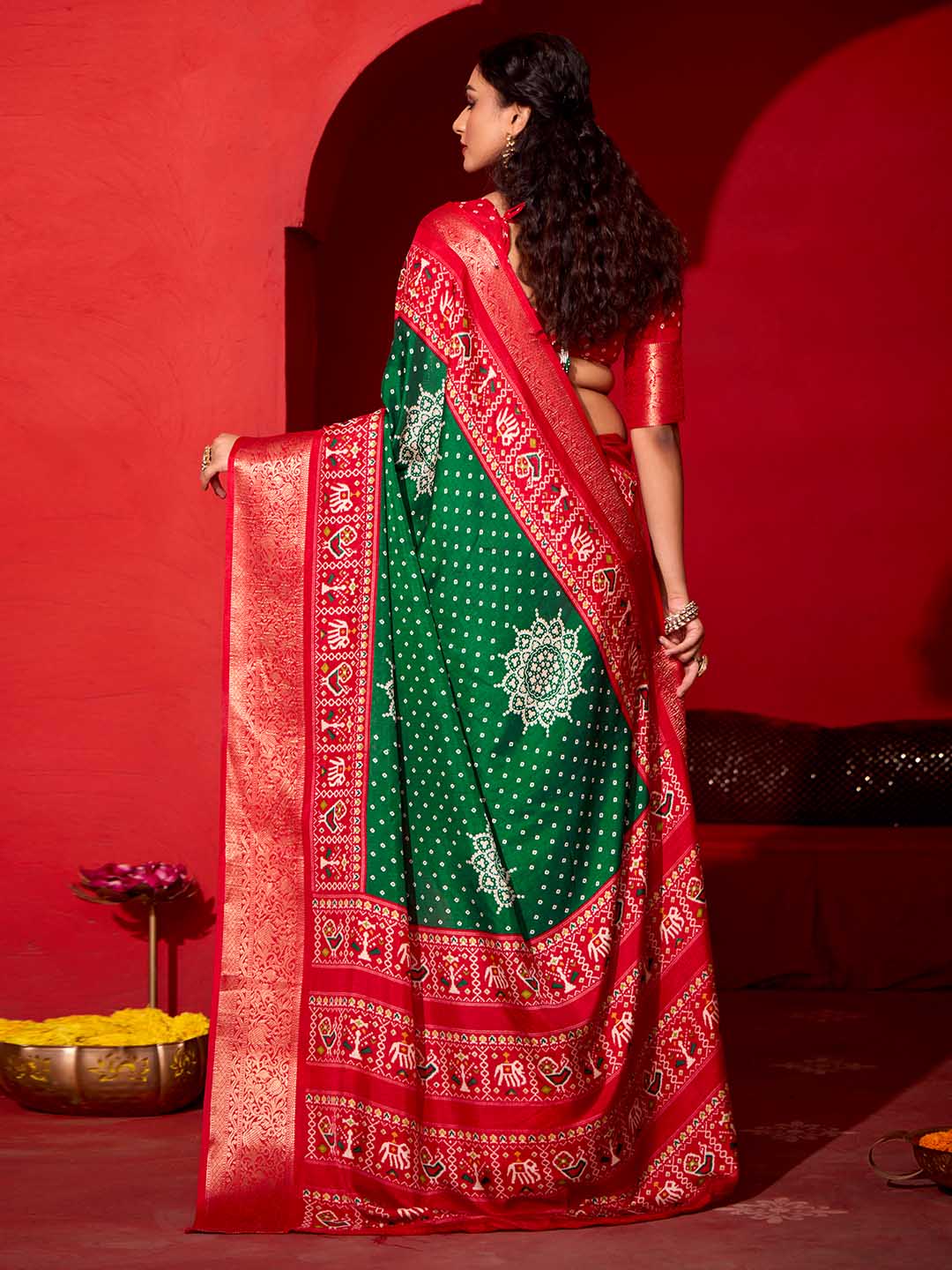 Patola Printed Art Silk Woven Saree