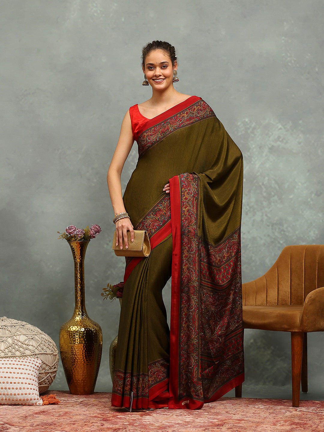 Digital Printed Crepe Saree