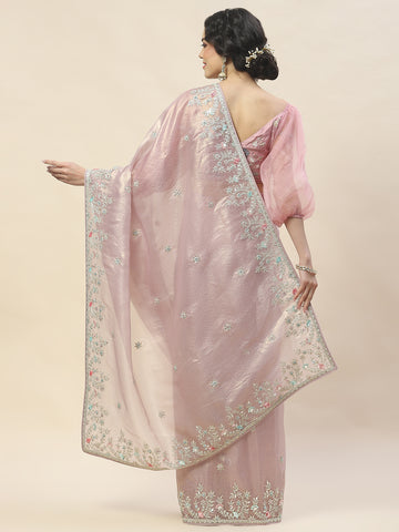 Sequence Embroidery Tissue Saree