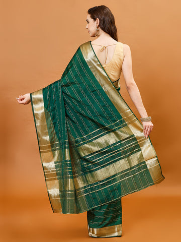 Plain Zari Border Organza Saree