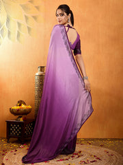 Embroidered Chinon Saree
