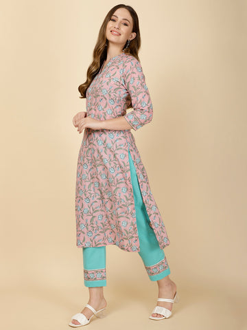 Printed Cotton Kurta Set