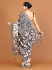 Digital Printed Tussar Woven Saree