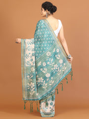 Digital Printed Tussar Woven Saree