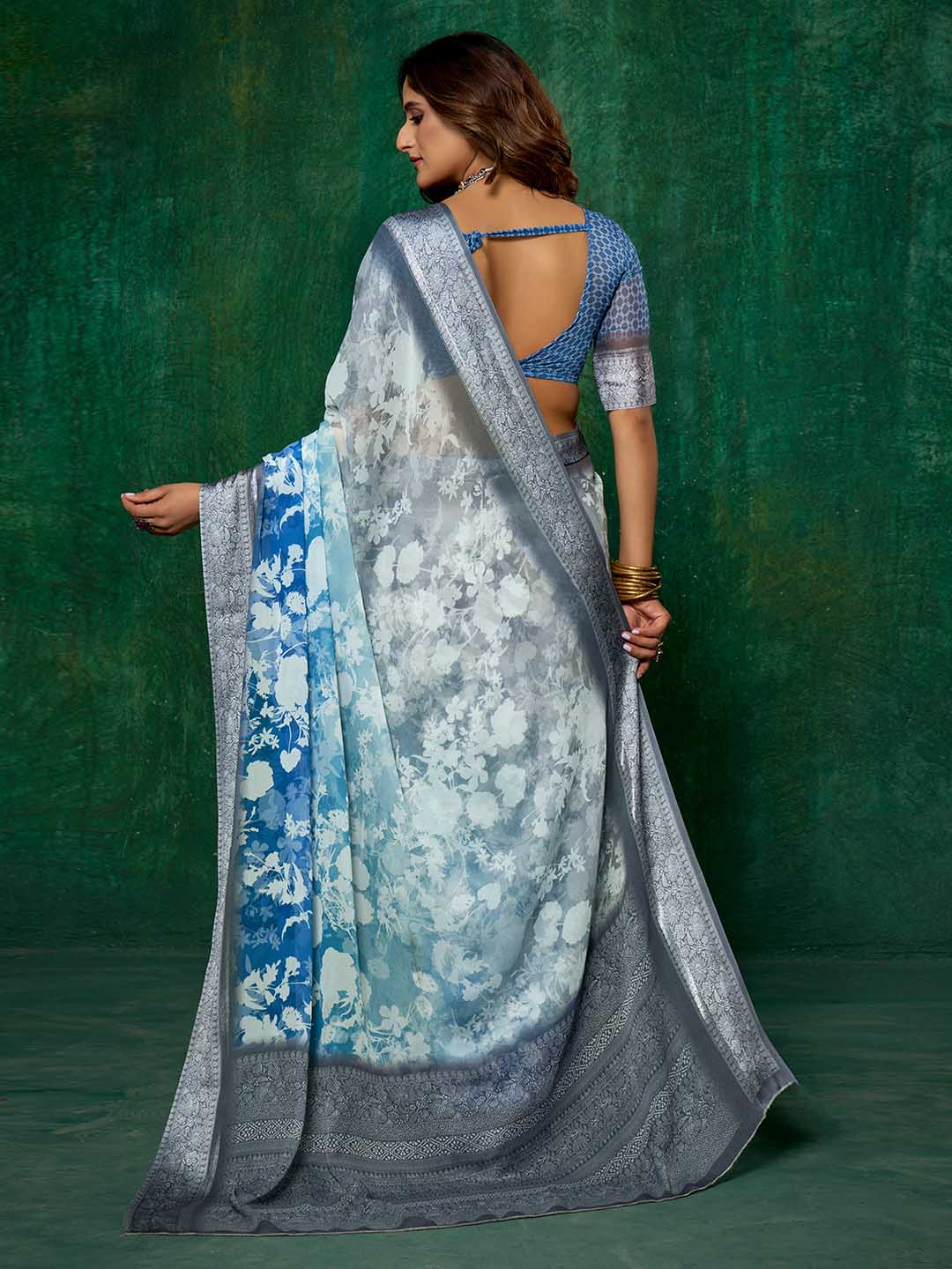 Abstract Print Georgette Saree