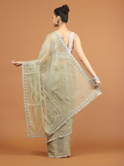 Stone Work Art Chiffon Saree