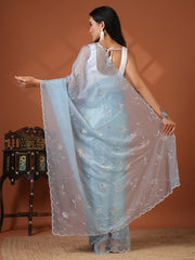 Embroidered Tissue Saree