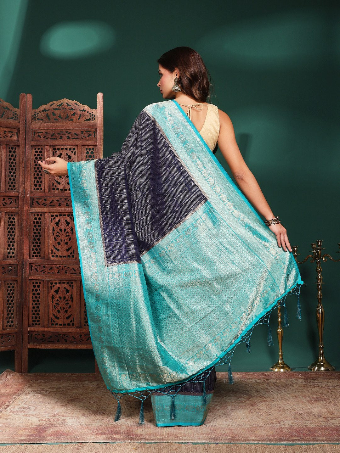 Plain Crepe Saree
