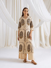 Printed Cotton Blend Kurta With Pants