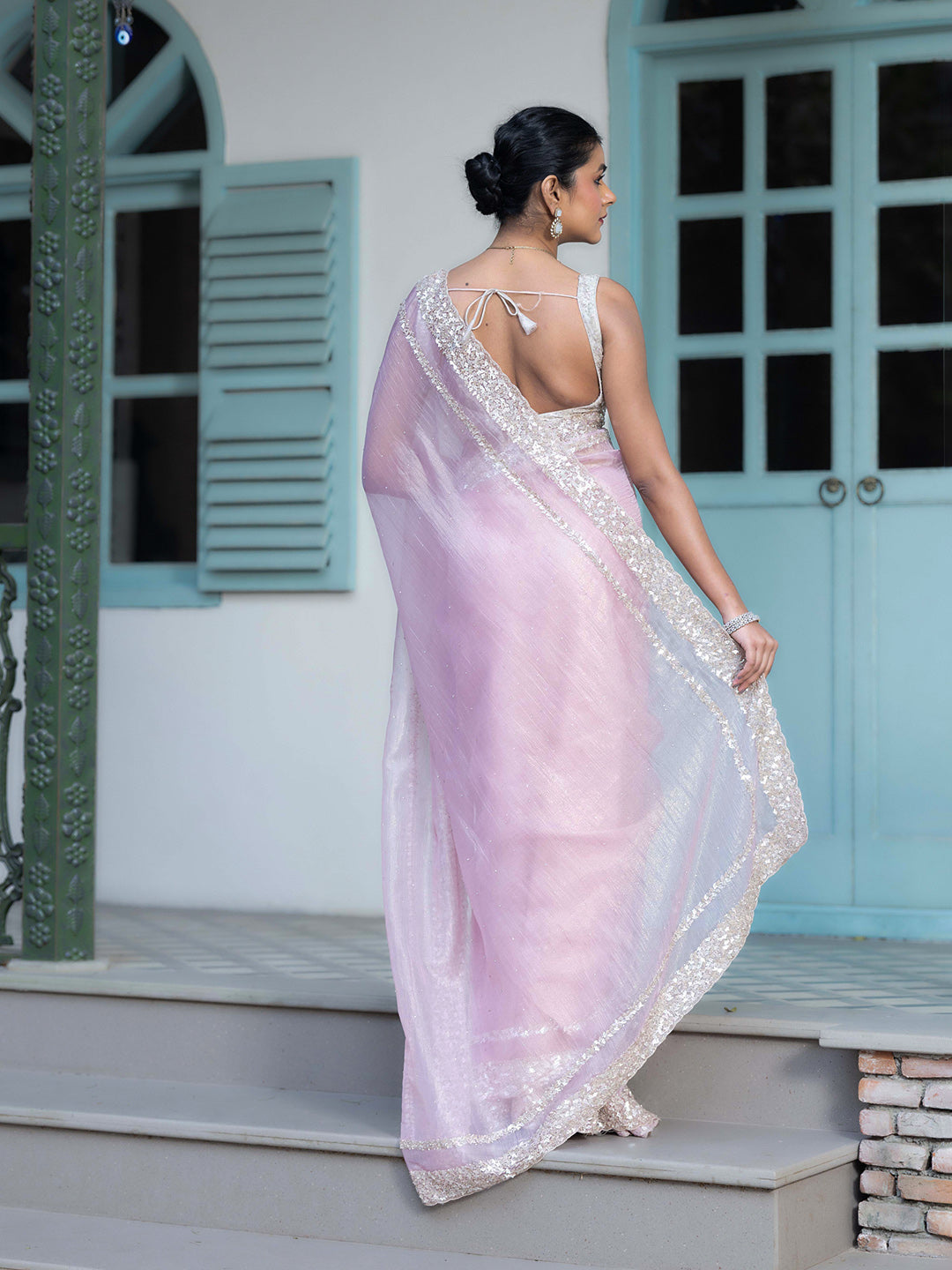 Embroidered Tissue Saree