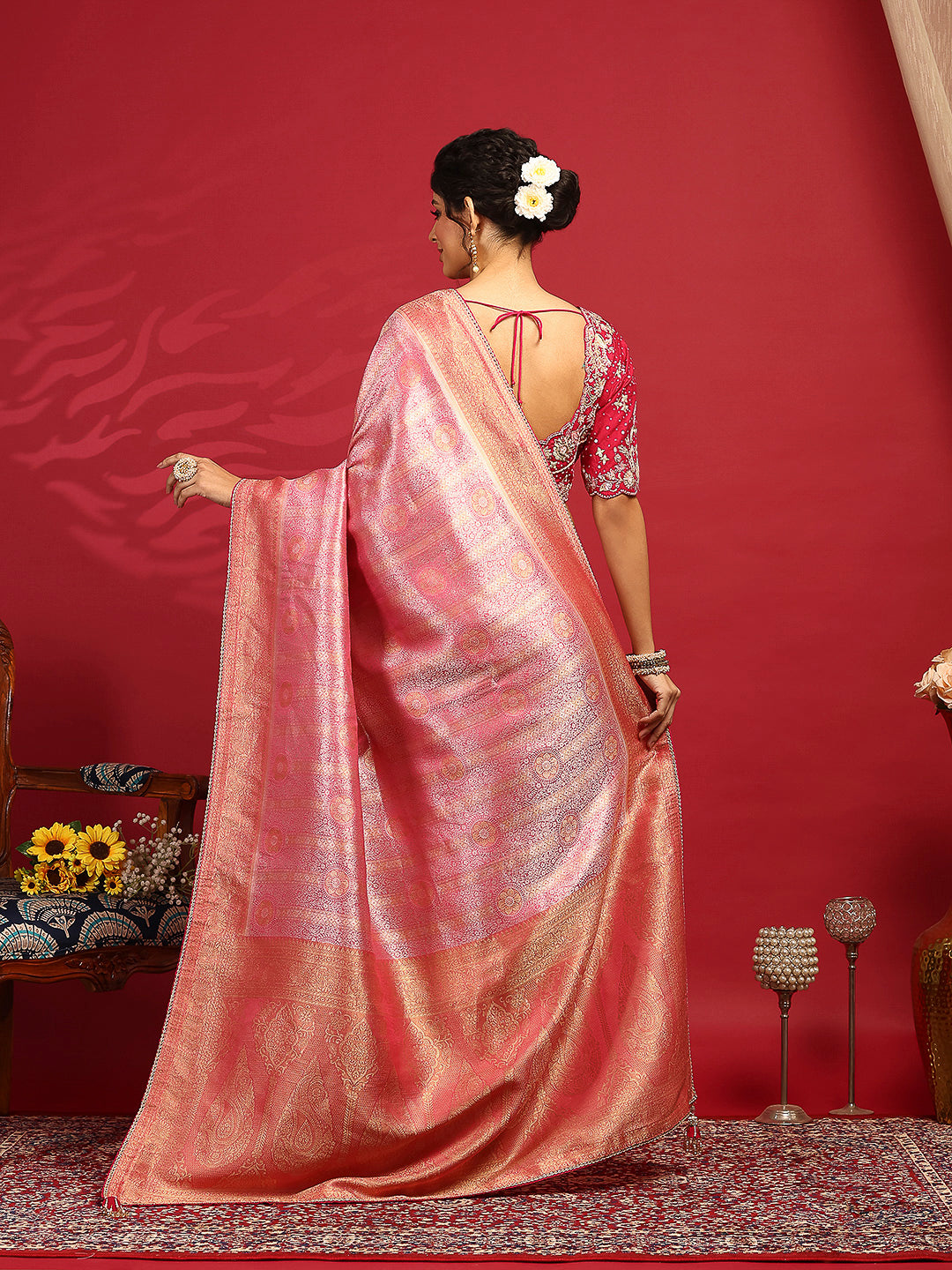 Embroidered Dola Silk Saree