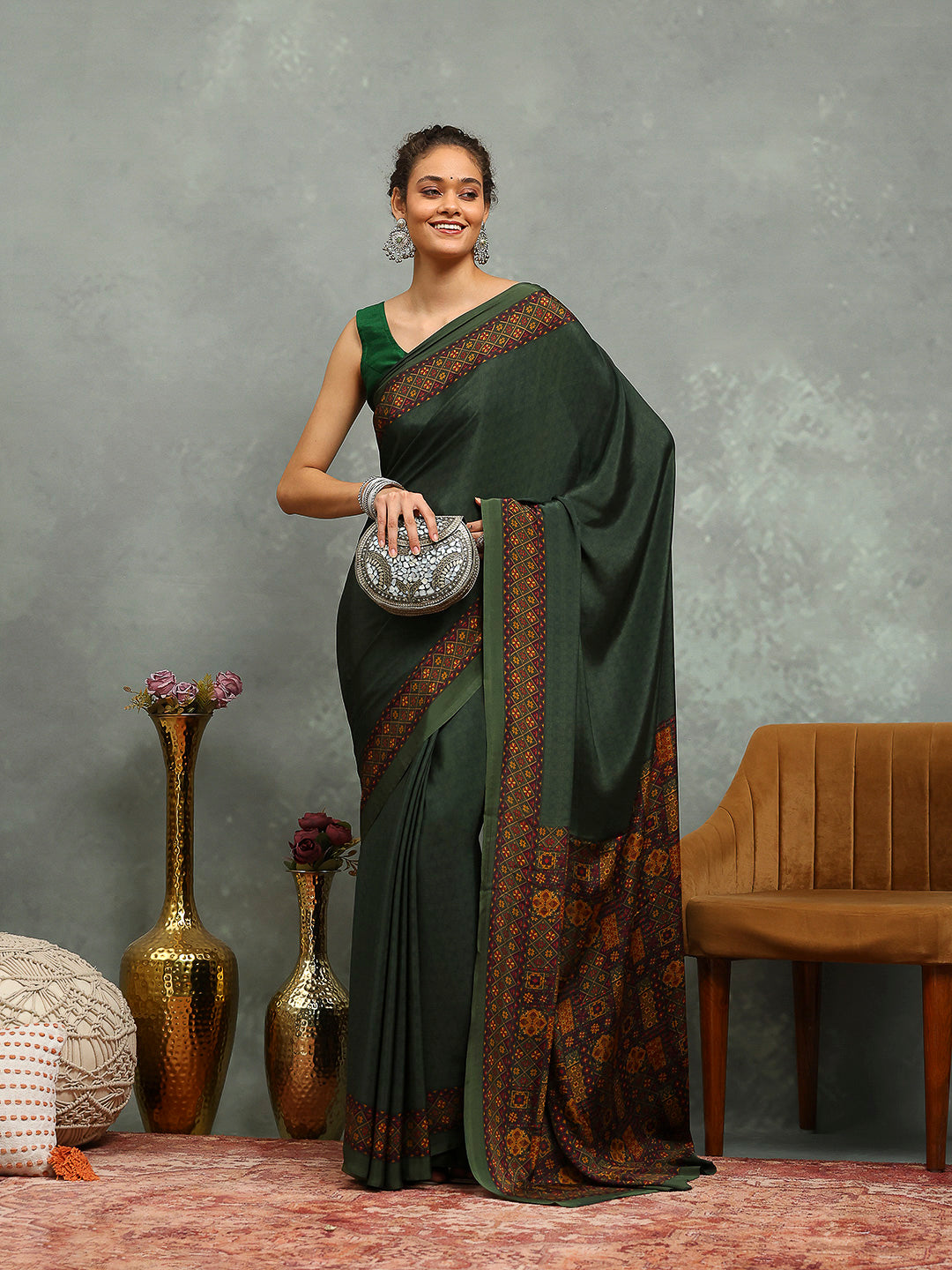 Digital Printed Crepe Saree
