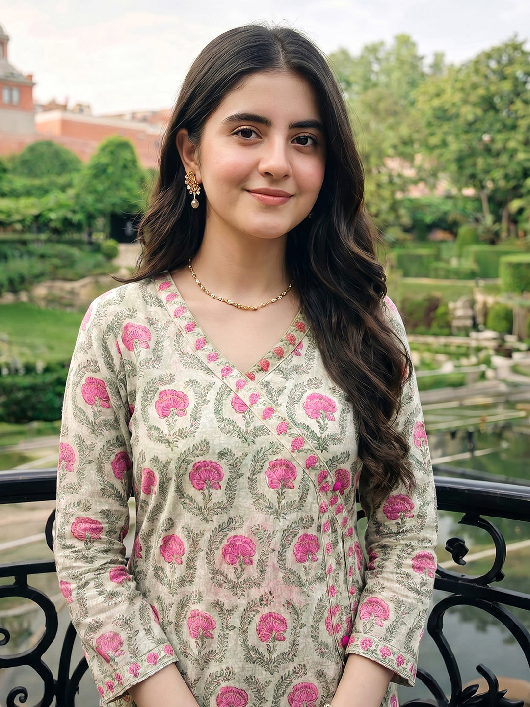 Printed Cotton Blend Kurta Set
