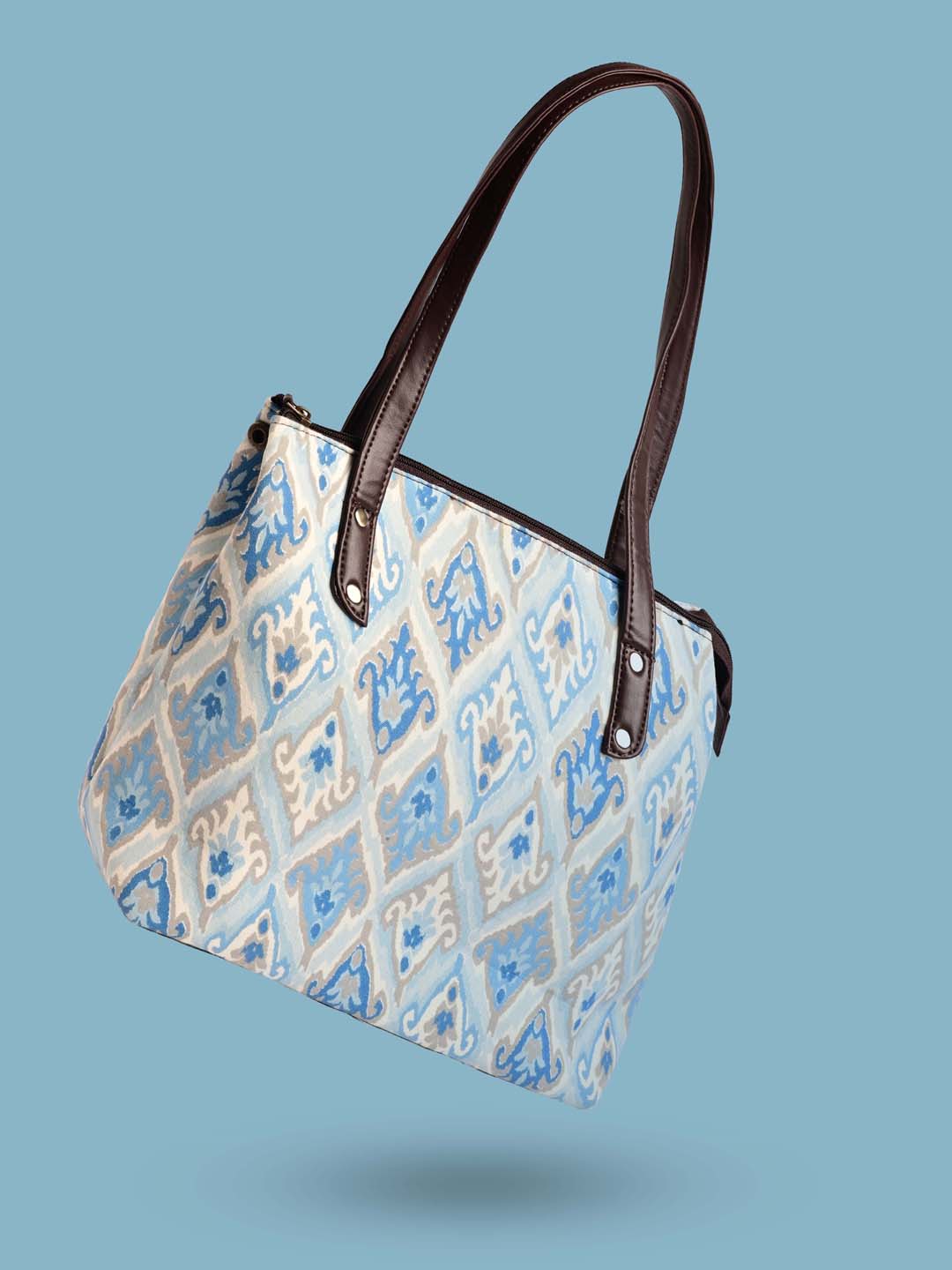Printed Cotton Handbag With Clutch