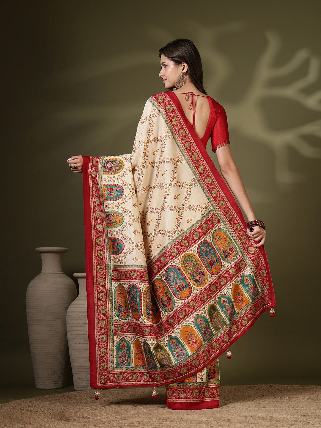 Digital Printed Art Silk Saree