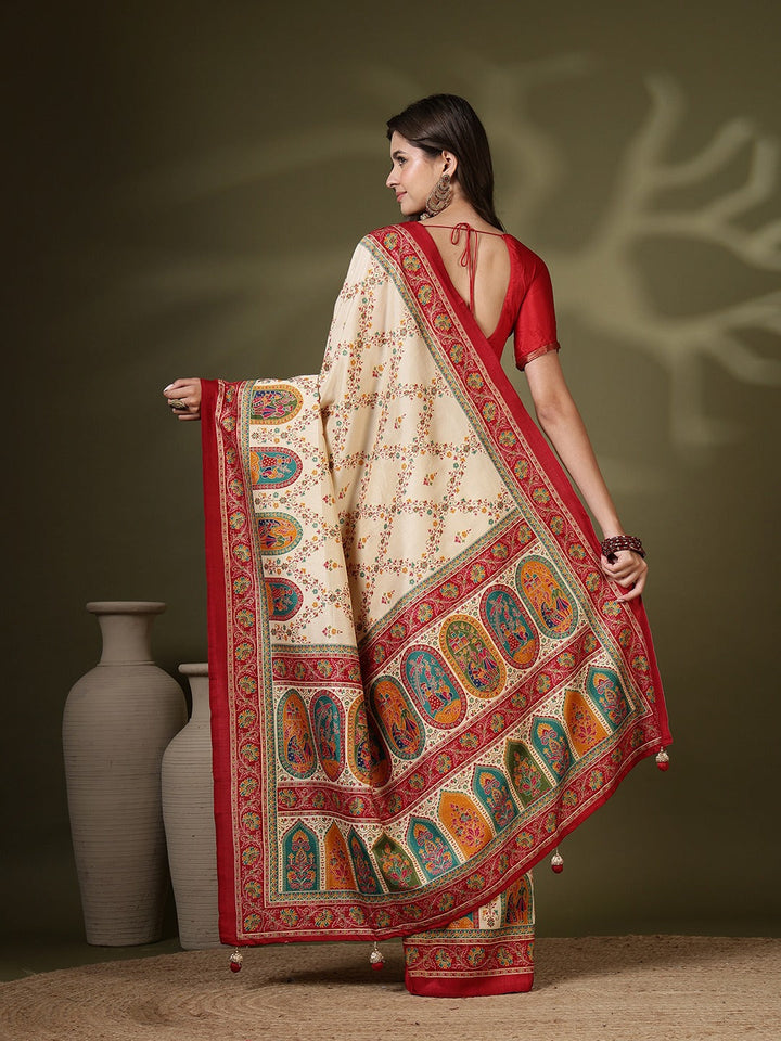 Digital Printed Art Silk Saree