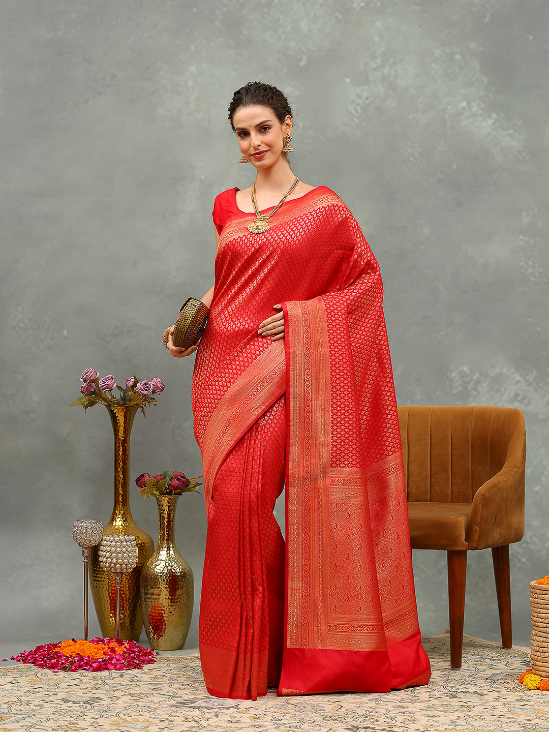 Zari Jaal Art Silk Woven Saree