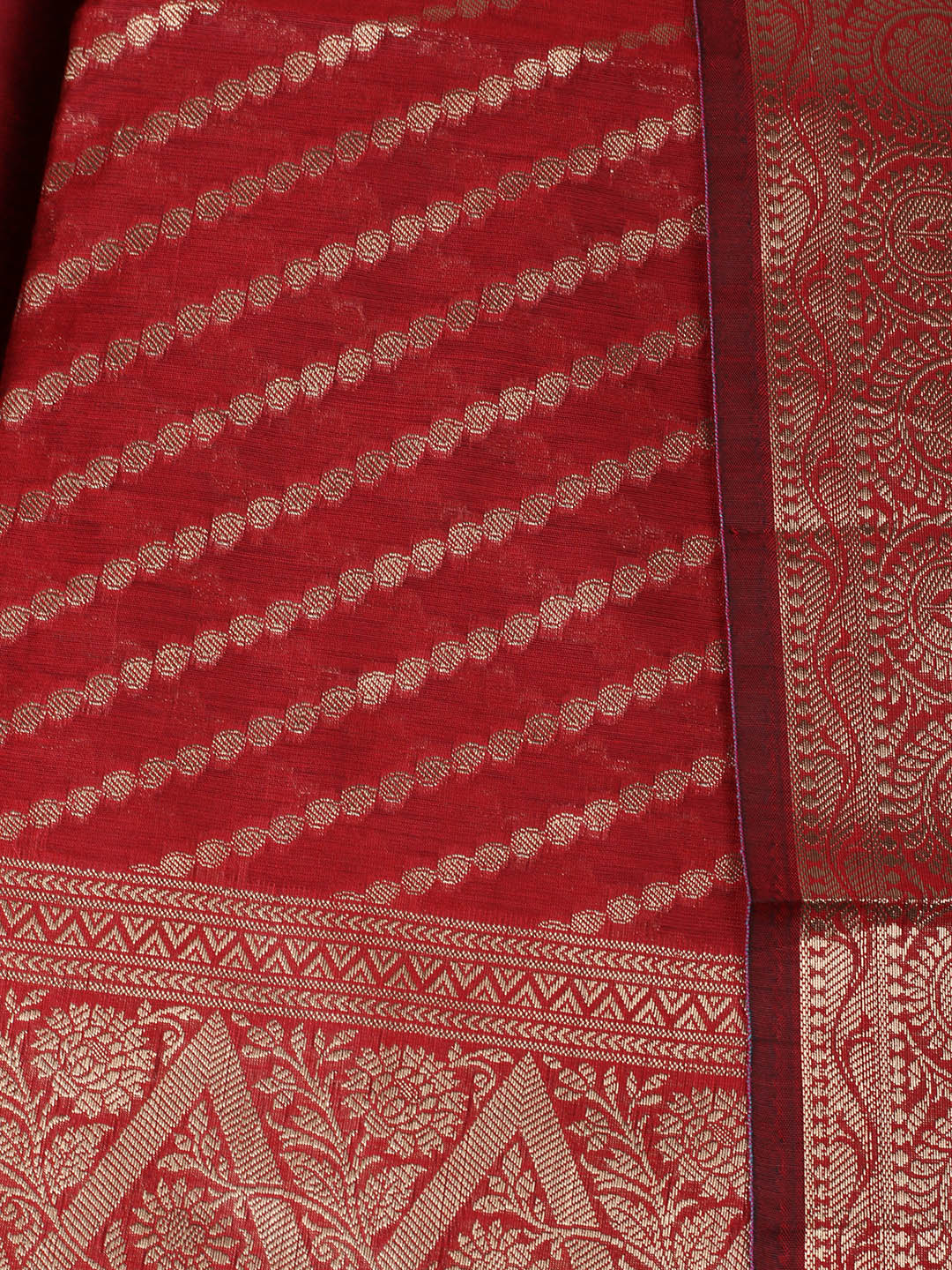Woven Design Chanderi Unstitched Suit With Pant &amp; Dupatta
