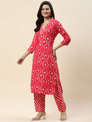 Printed Cotton Kurta With Pants