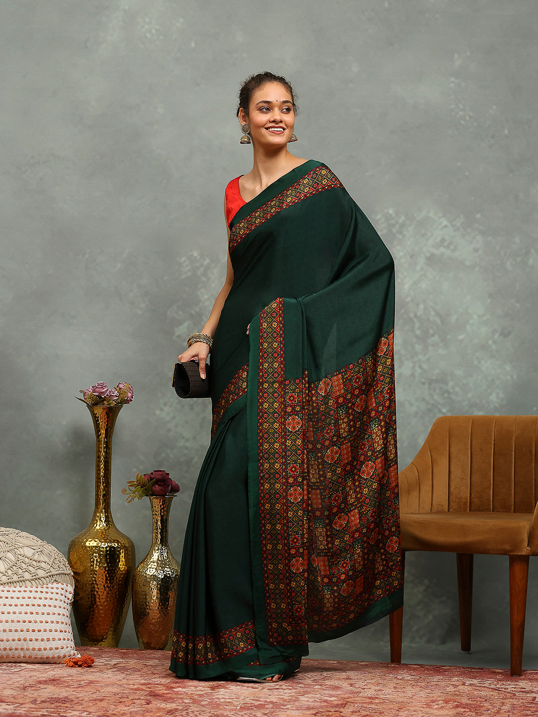 Digital Printed Crepe Saree