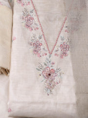 Embroidered Tissue Lemon Unstitched Suit With Pant & Dupatta