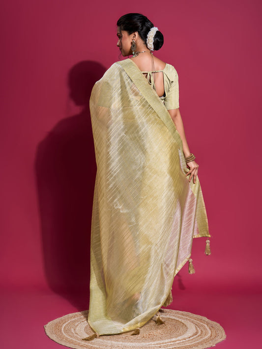 Zari Booti Woven Organza Woven Saree