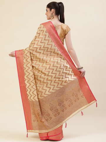 Zari Jaal Handloom Woven Saree