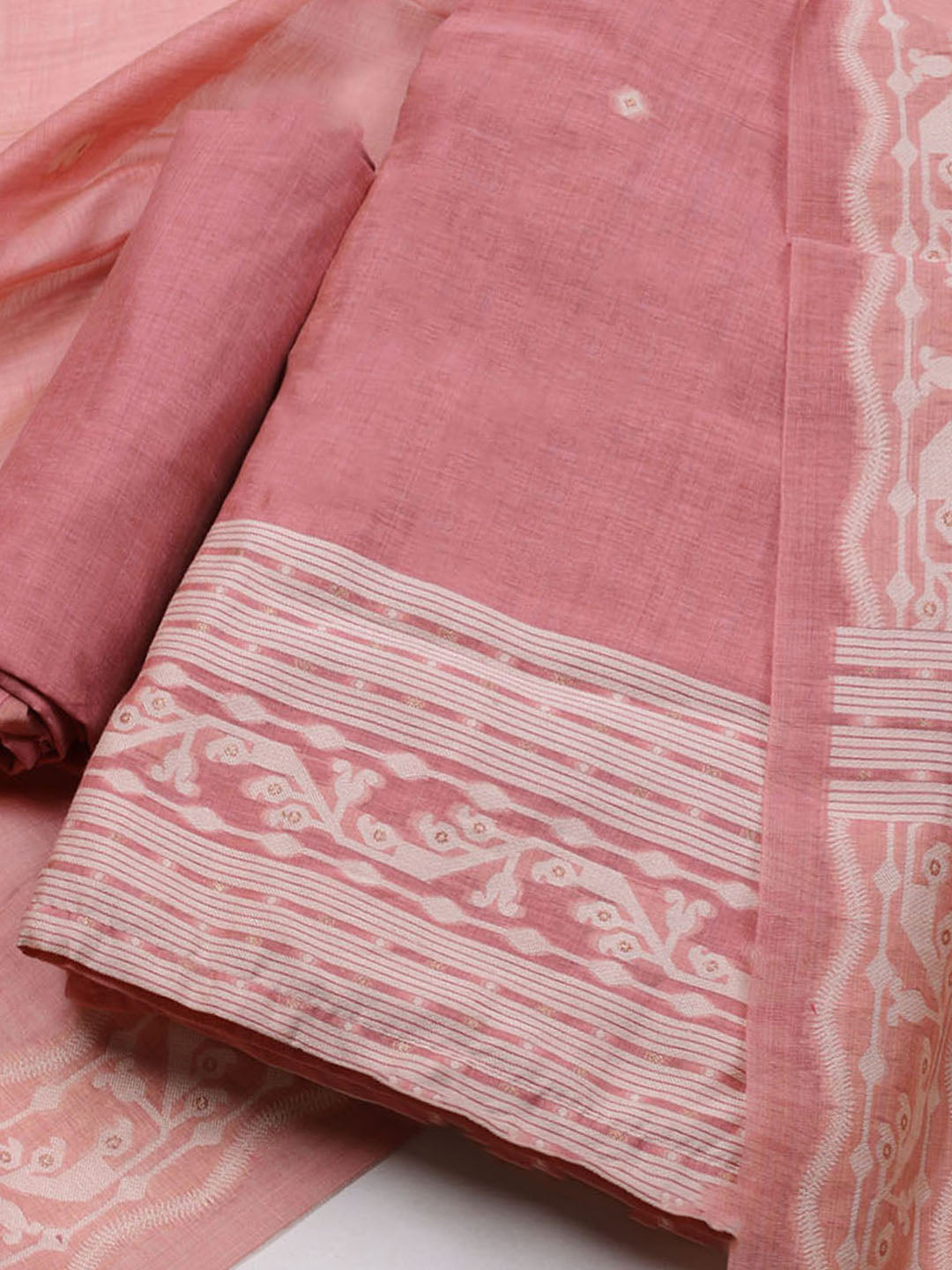 Woven Chanderi Unstitched Suit With Dupatta